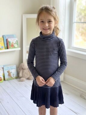 Polo by Ralph Lauren Navy and White Striped Knit Top